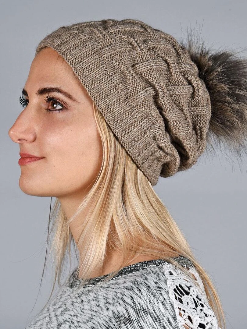 Ensemble Snood Bonnet Nora   Made in UE   Marron clair