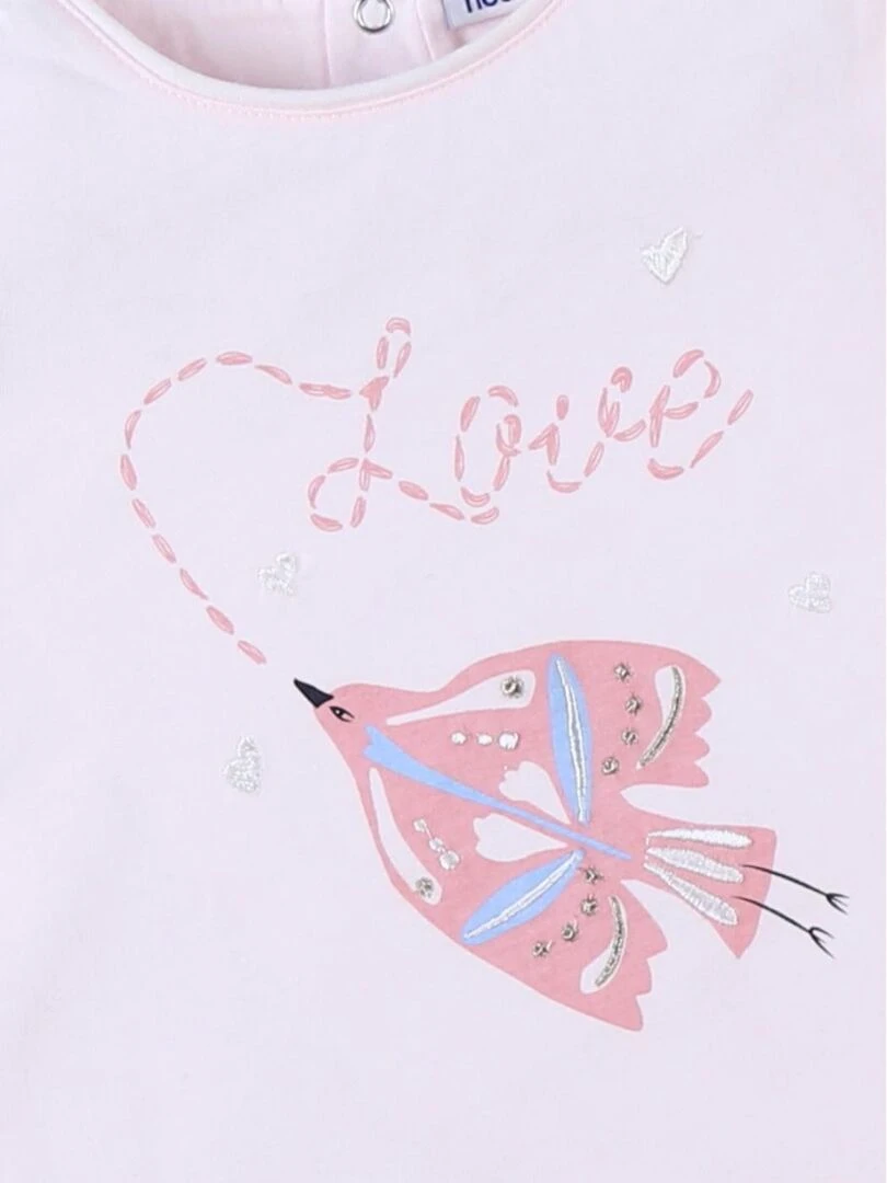 Robe de nuit oiseau en jersey  clair   Noukie's   Rose