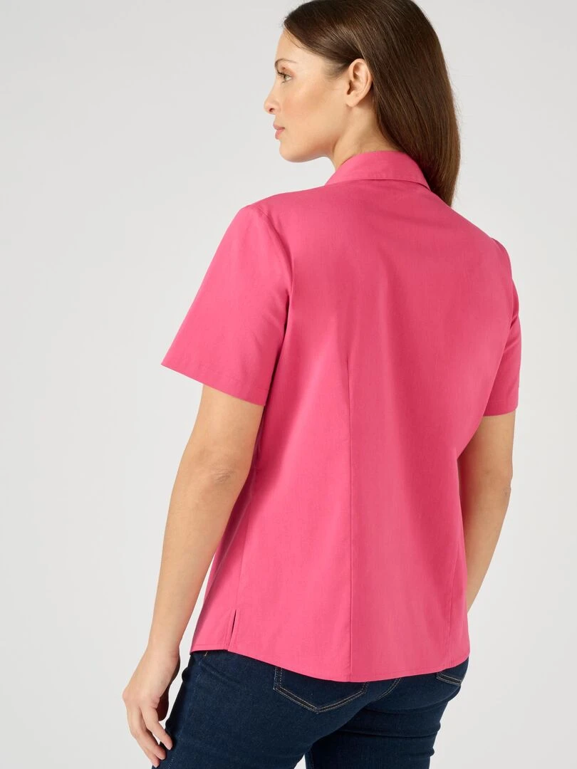 Chemisier popeline stretch   Damart   Rose framboise