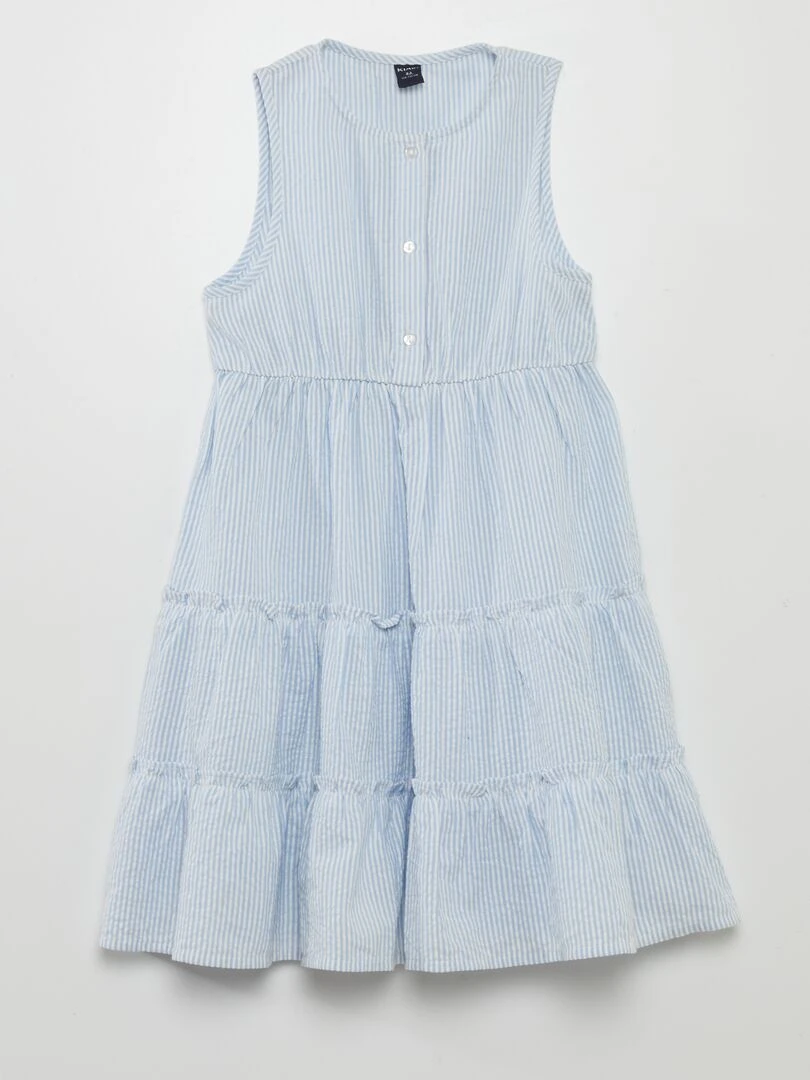 Robe évasée à rayures Bleu