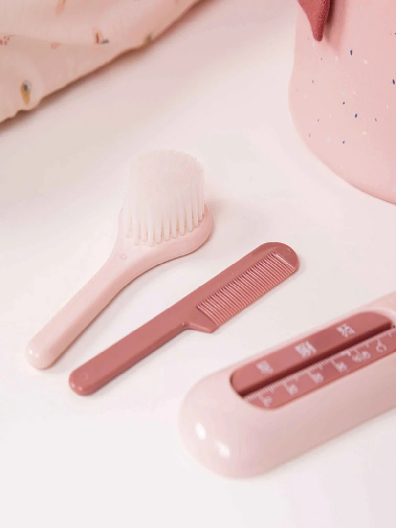 Set De Coiffure Peigne Et Brosse Bébé Rose Blossom   Rose