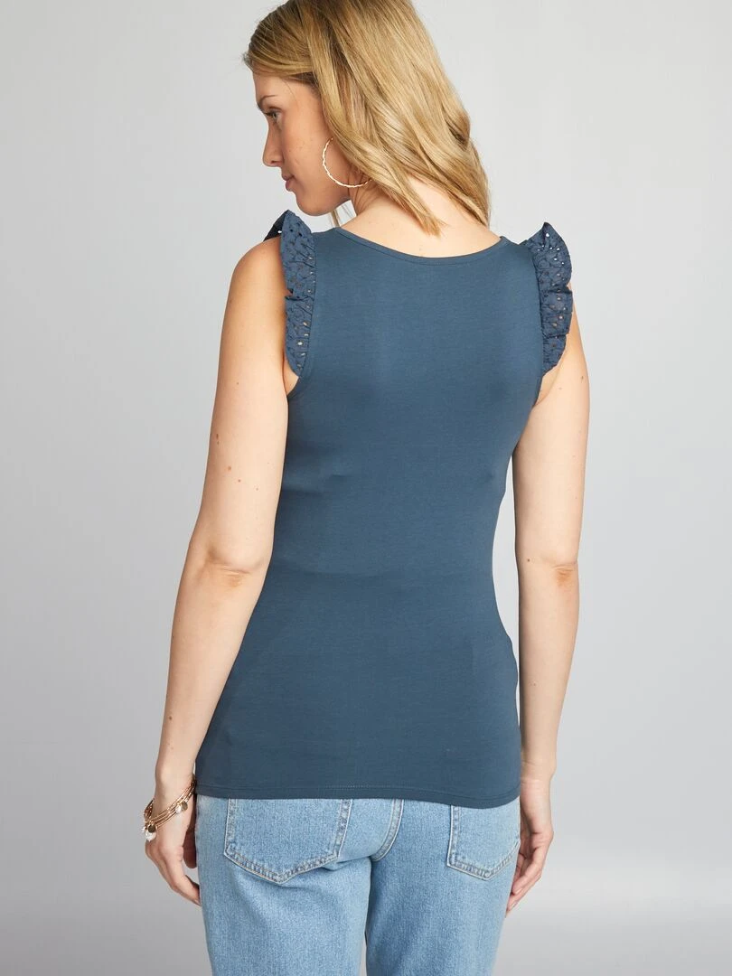 Top allaitement avec ouverture poitrine   Bleu