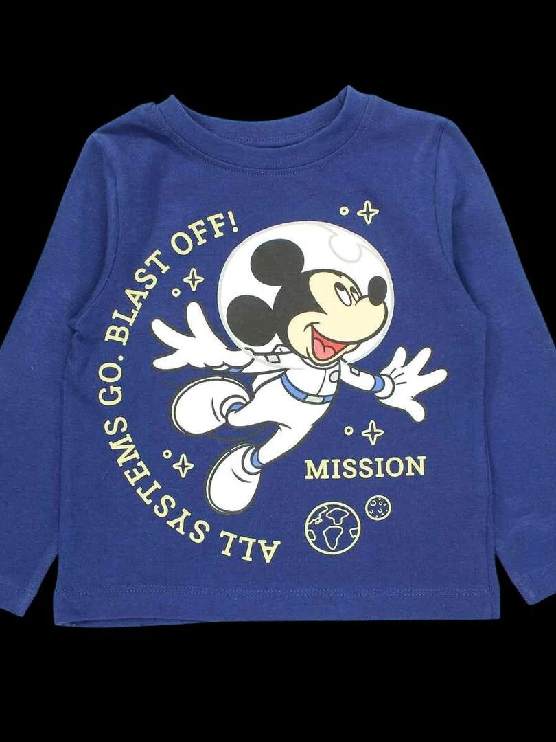 Disney Pyjama garçon imprimé Mickey en coton Bleu marine