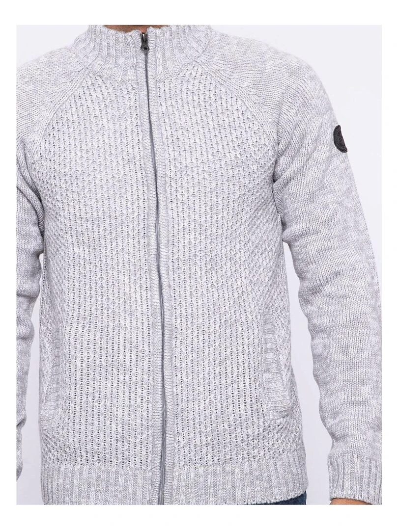 Gilet zippé col montant LIVIER   Gris clair