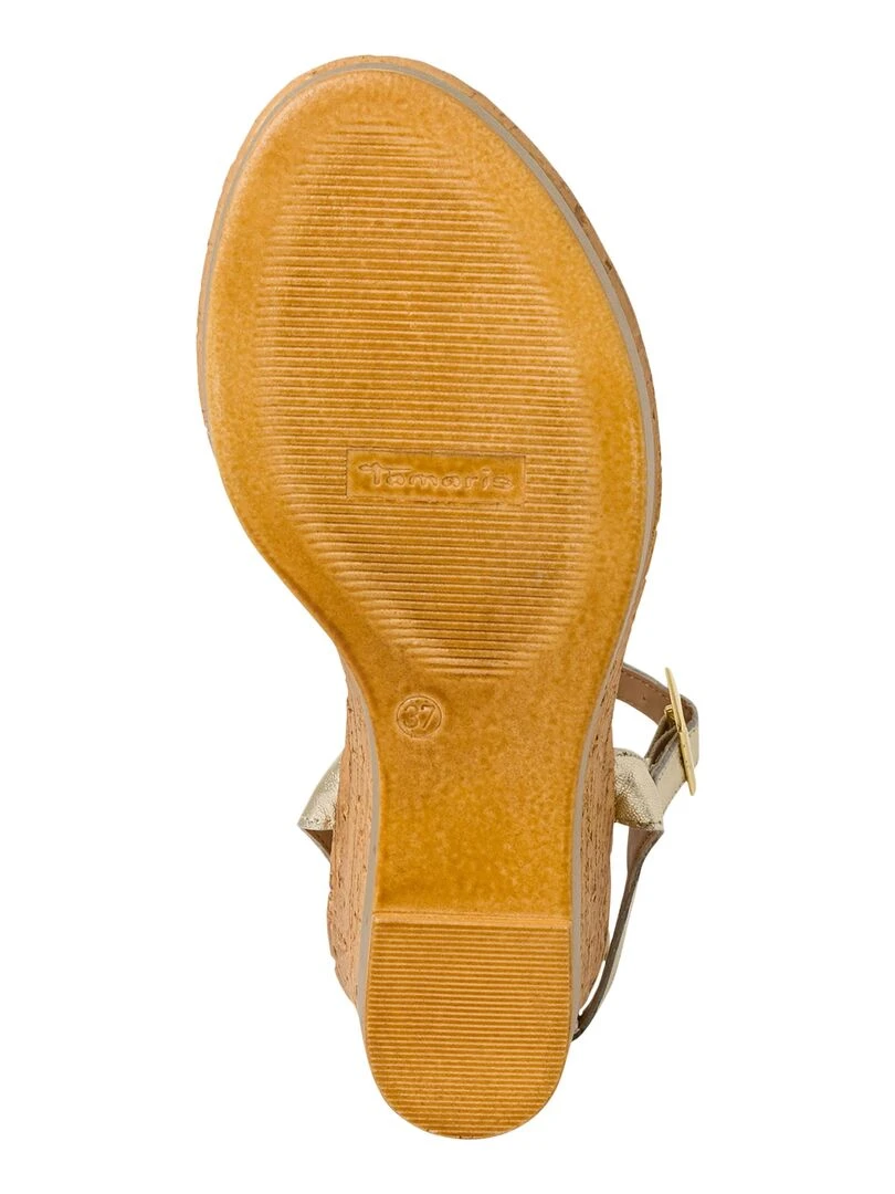 Sandales Compensés Cuir Tamaris   Doré/or