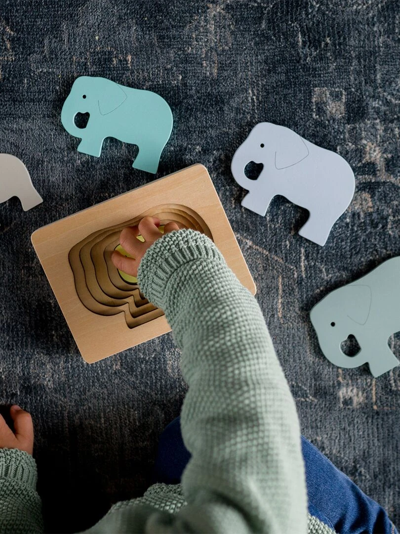 Puzzle animaux elephant en bois   N/A