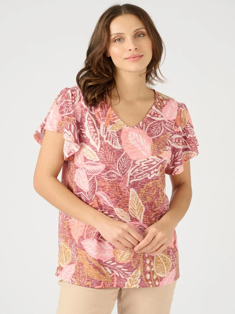 Tee shirt manches papillon Damart Bordeaux