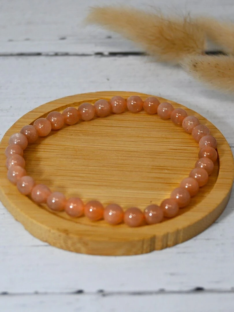 Bracelet Adulte   Pierre du soleil   Beige