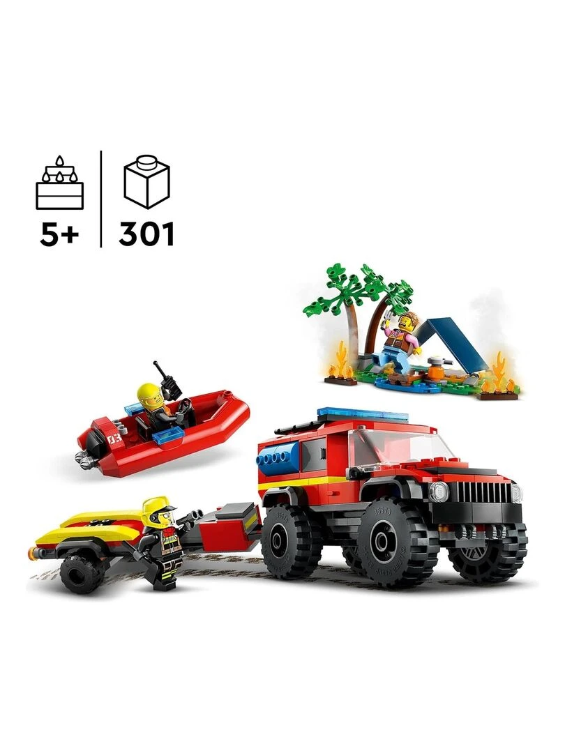 Le camion de pompiers 4x4 et le canot de sauvetage   N/A