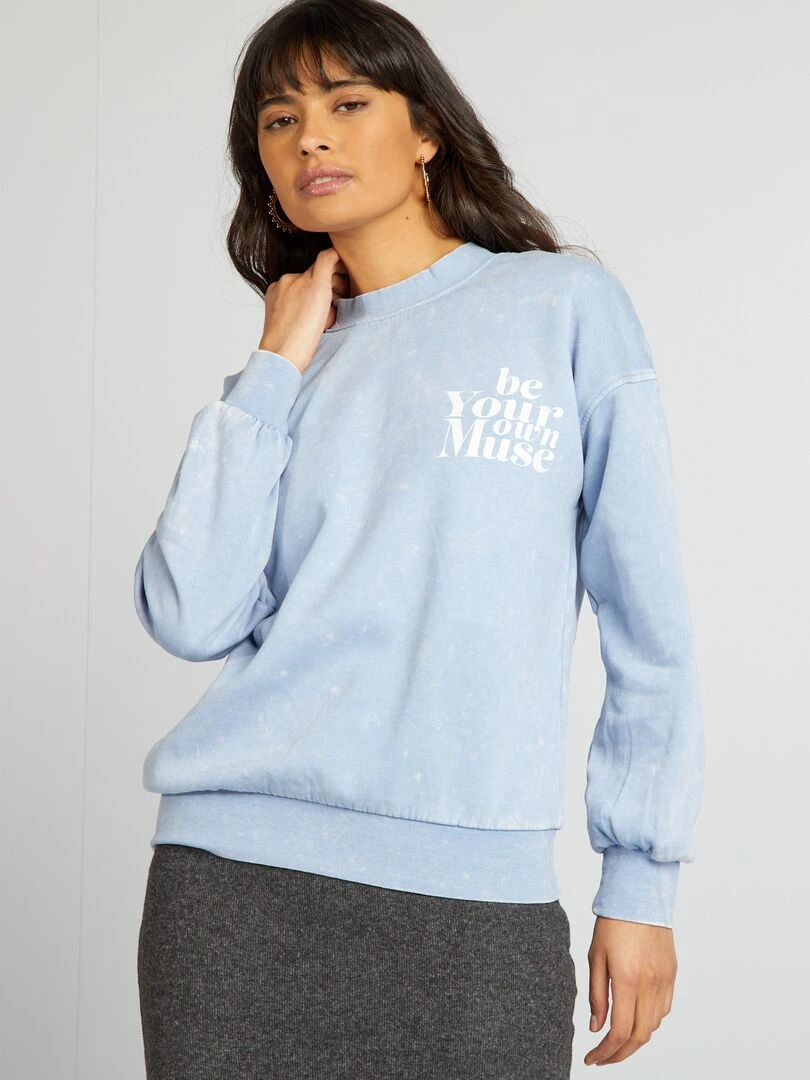 Sweat délavé   Bleu