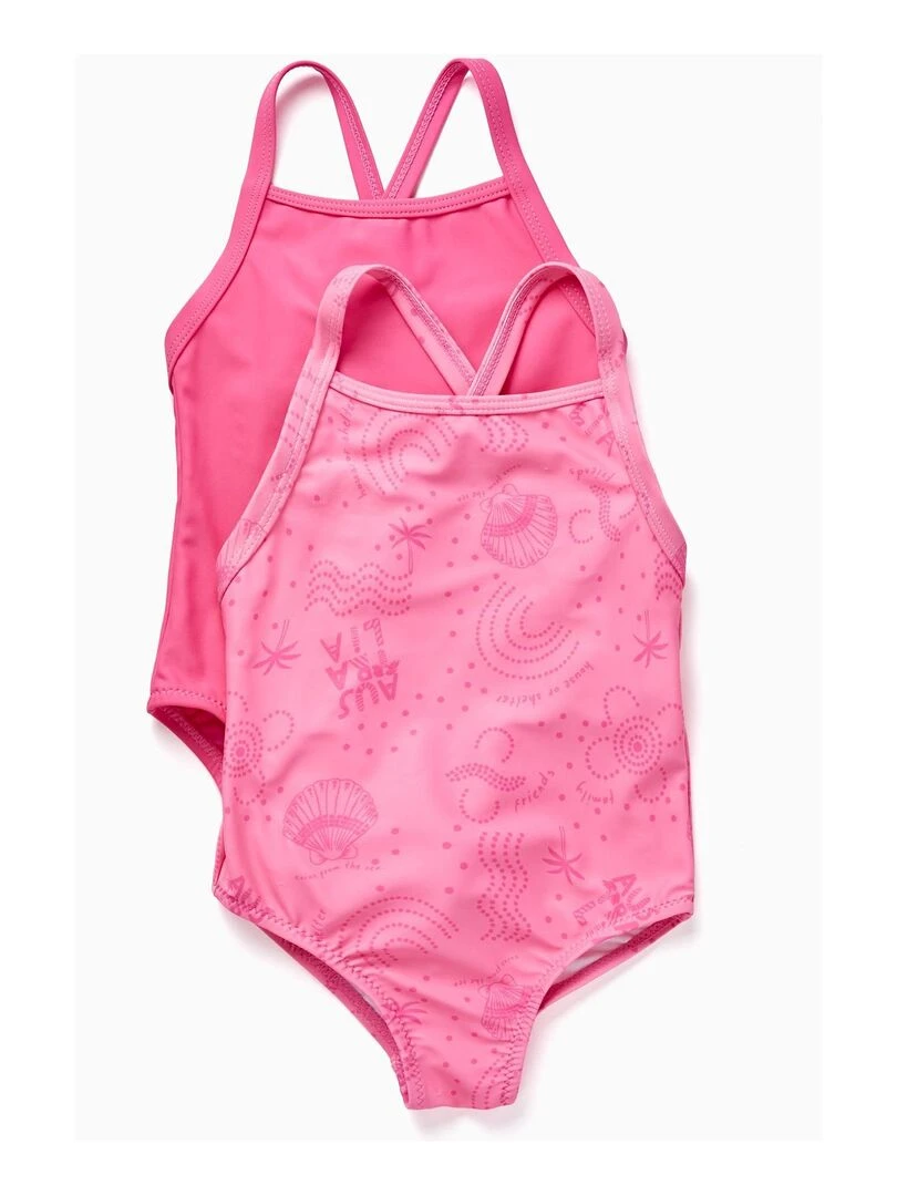 2 Maillots de Bain pour Bébé Fille 'Coquillages' EXPLORING AUSTRALIA Rose