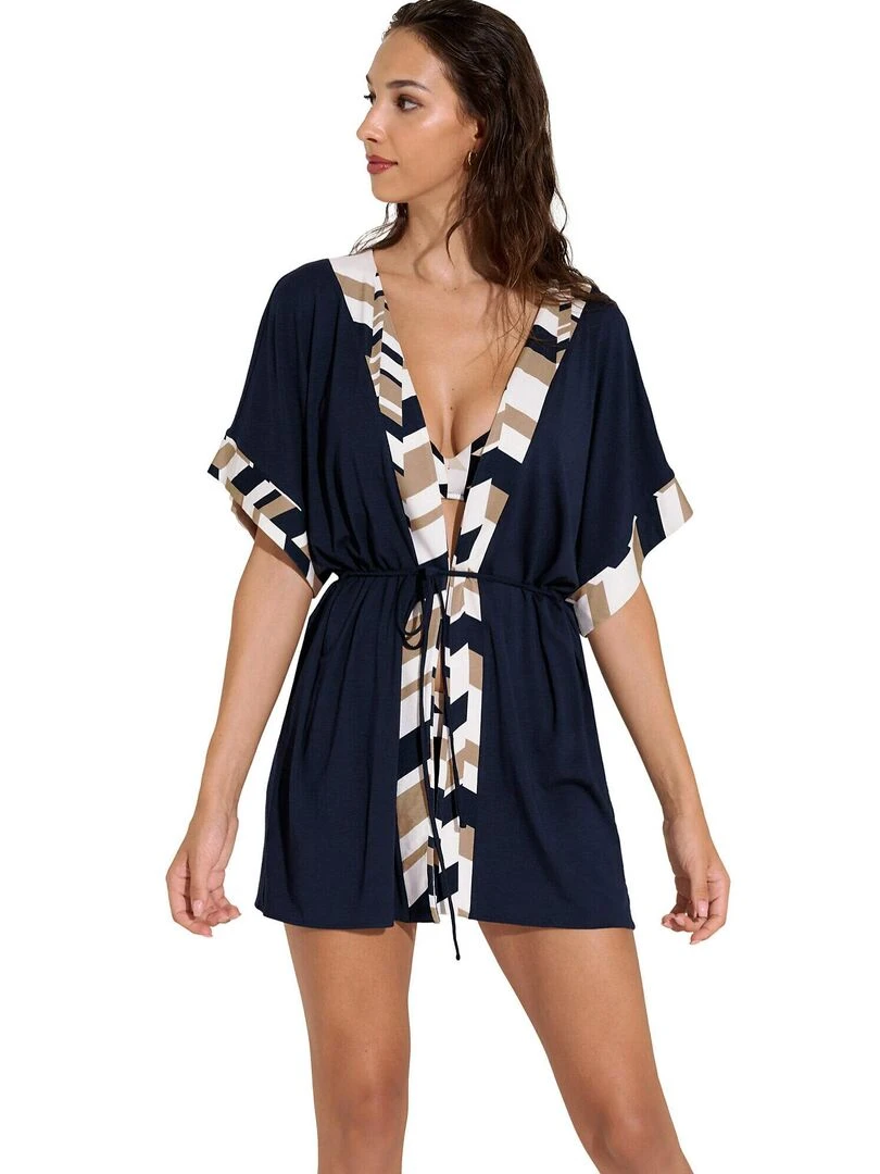 Caftan de plage Toulouse Bleu