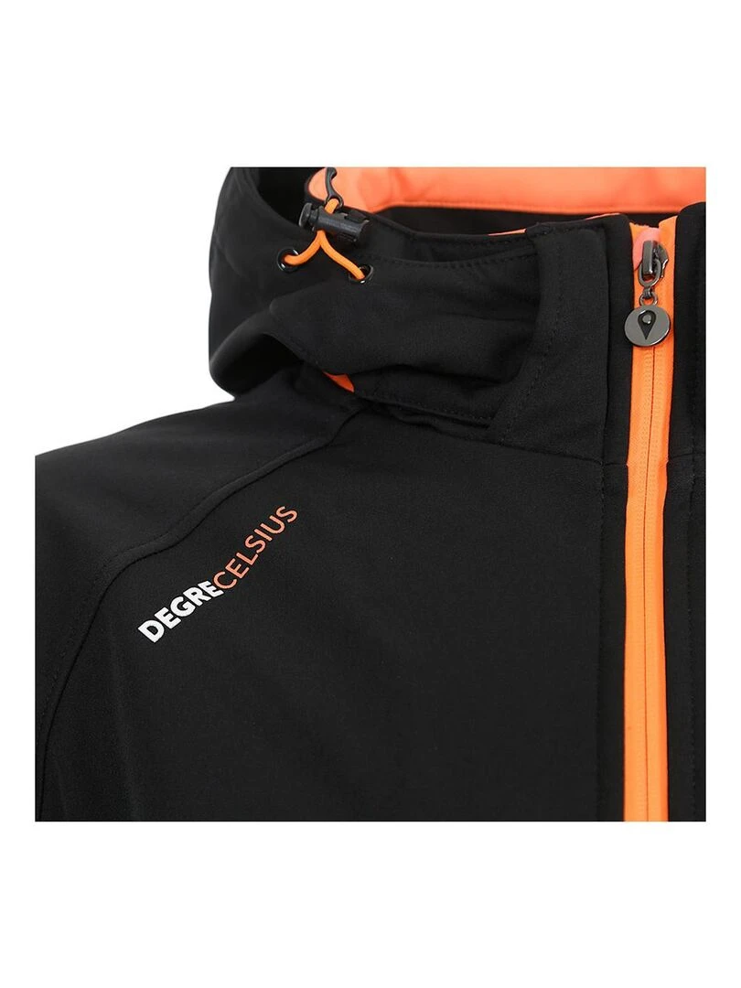 Blouson softshell homme CIMALON   DEGRE CELSIUS   Noir Orange