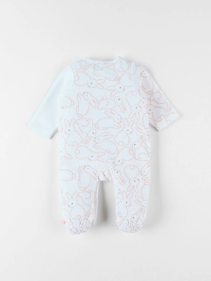Pyjama 1 pièce lapin en velours Noukie's Multicolore
