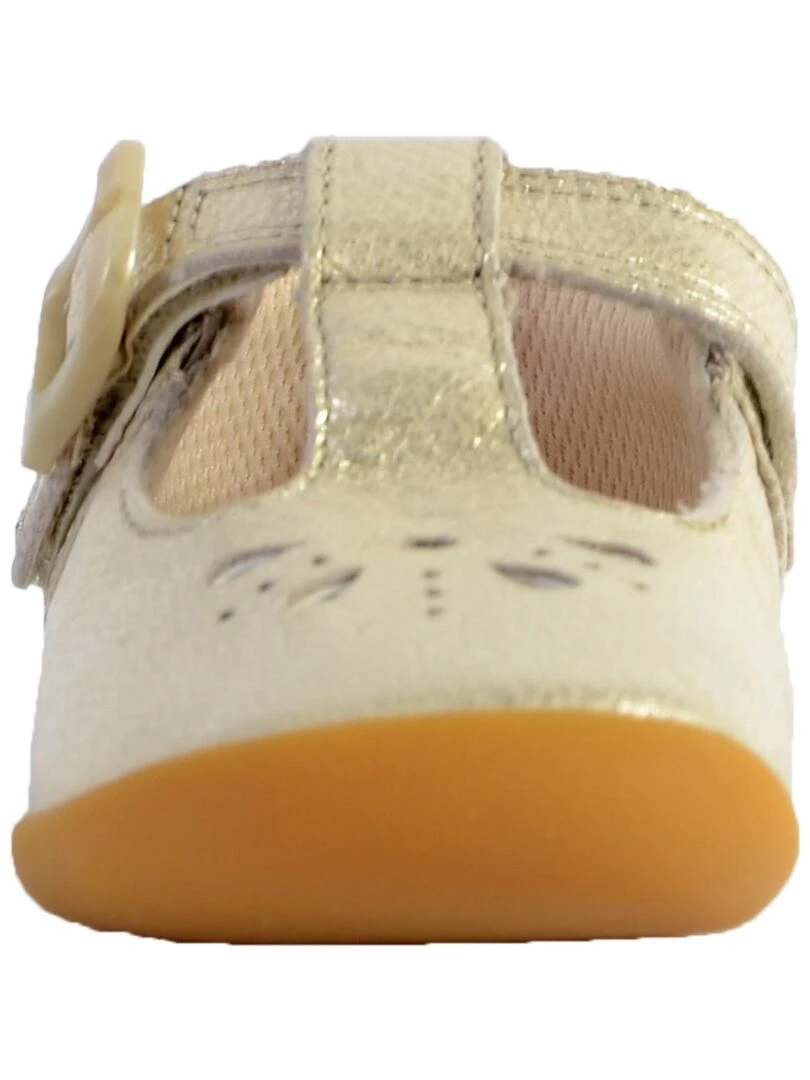 Basket Cuir Clarks Enfant Roamer Star   Doré/or