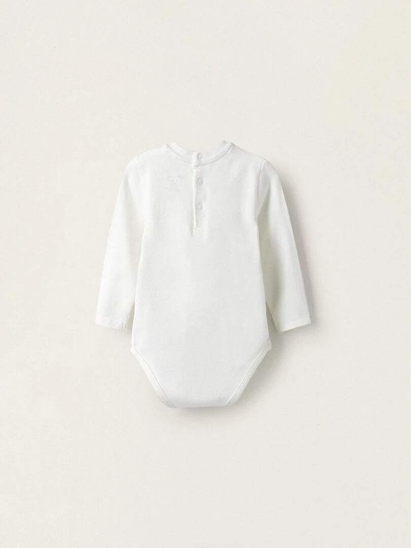 Body en jersey de coton pour nouveau né 'Best Friends' manches longues NATURE TAKEOVER Blanc