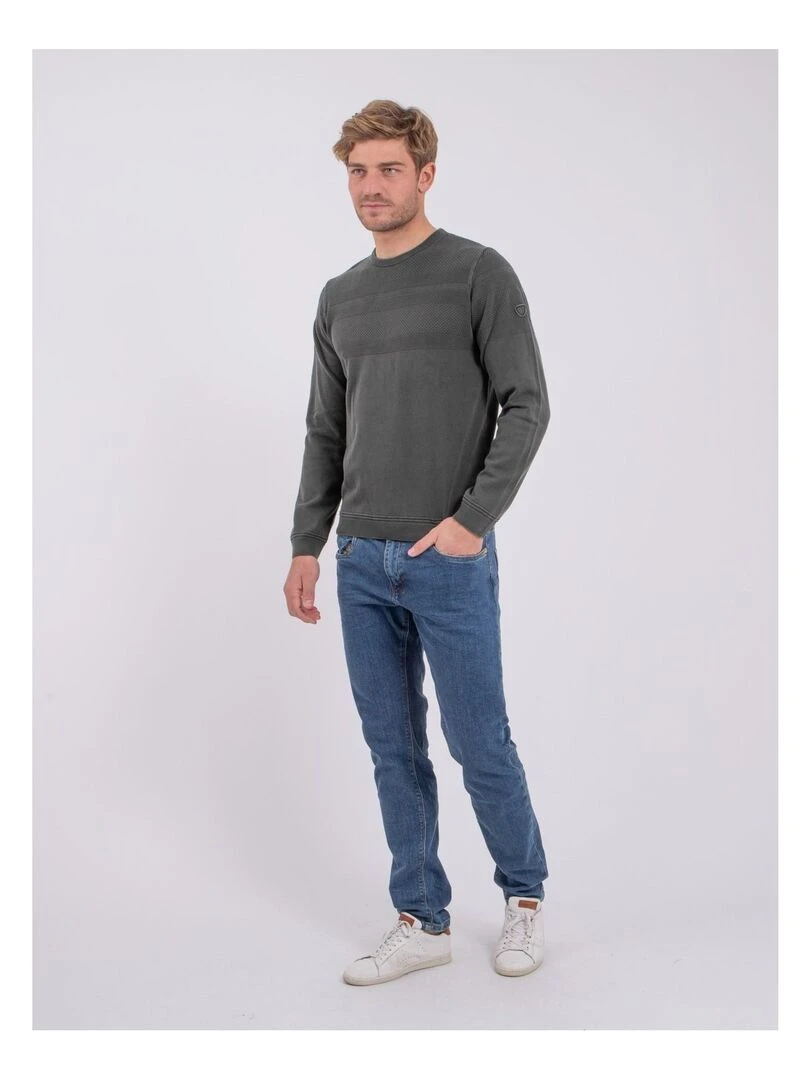 Pull fin col rond AMAZARIN   Kaki