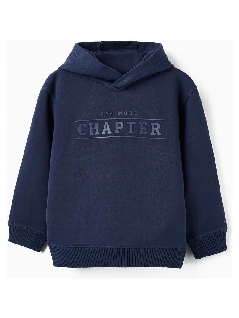 Boys' Cotton Hooded Sweatshirt 'Chapter' LITERATURE CLUB Bleu foncé