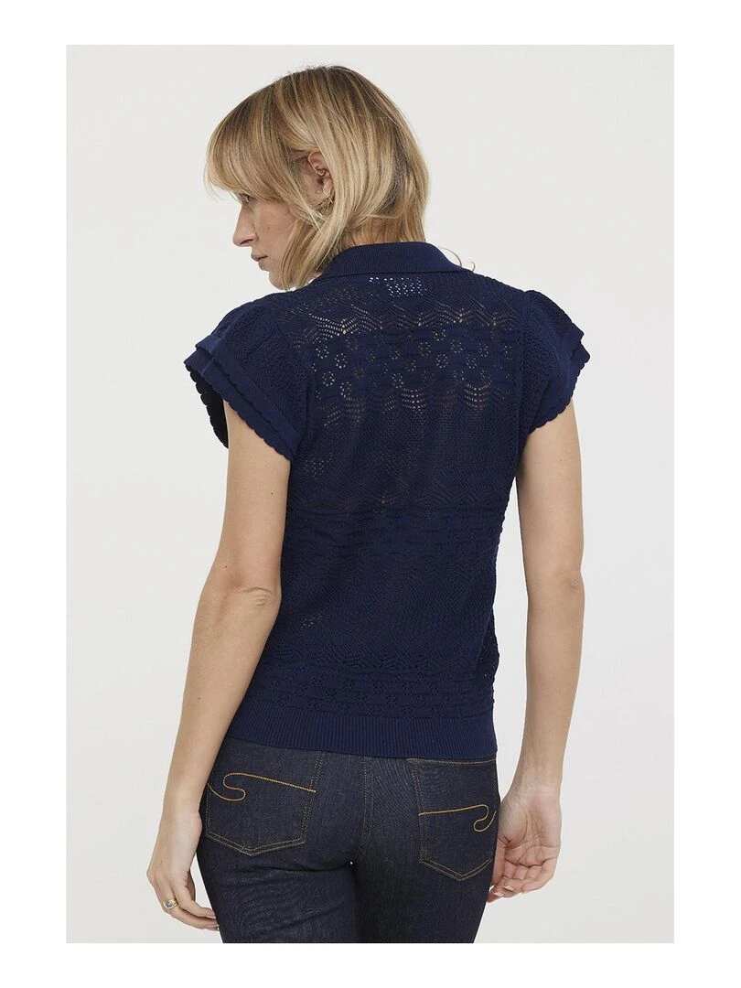 Lee Cooper   Polo manches courtes coton regular BIMIA   Bleu marine