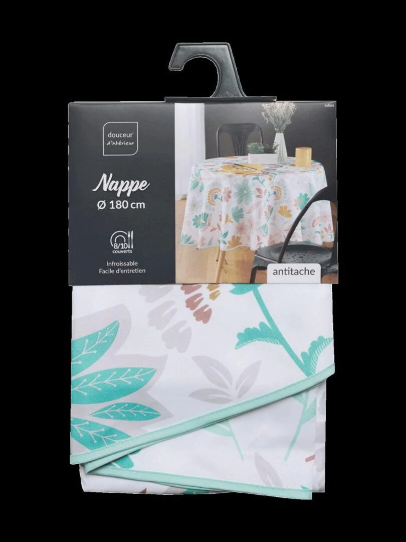 Nappe ronde D180 Indiana   Blanc