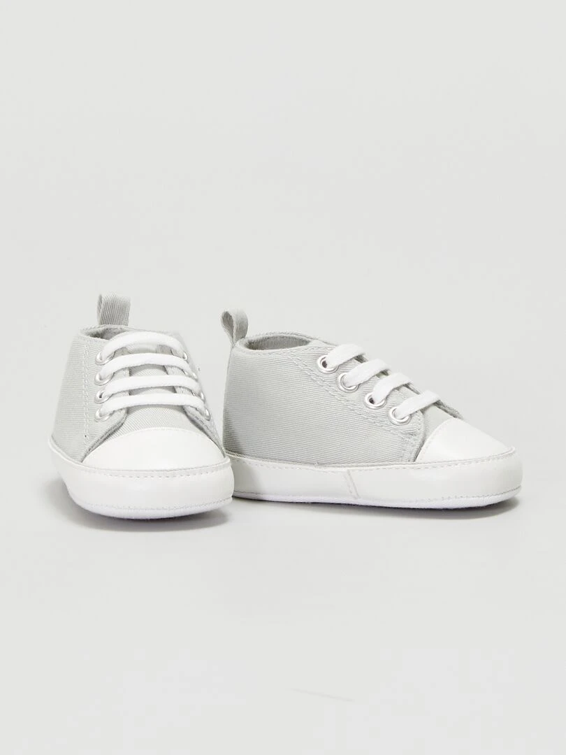 Baskets montantes en toile   Gris bleu