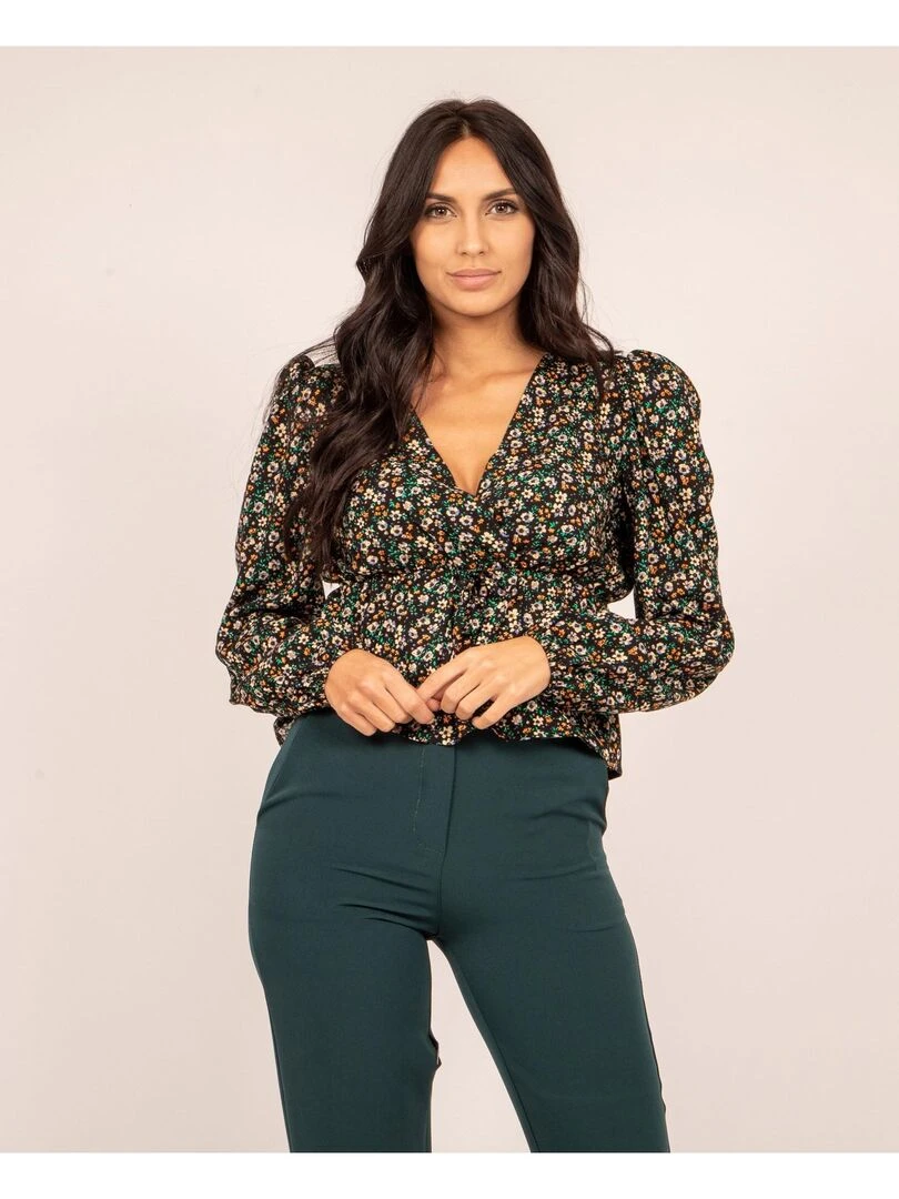 Blouse fluide motifs FERINE Noir