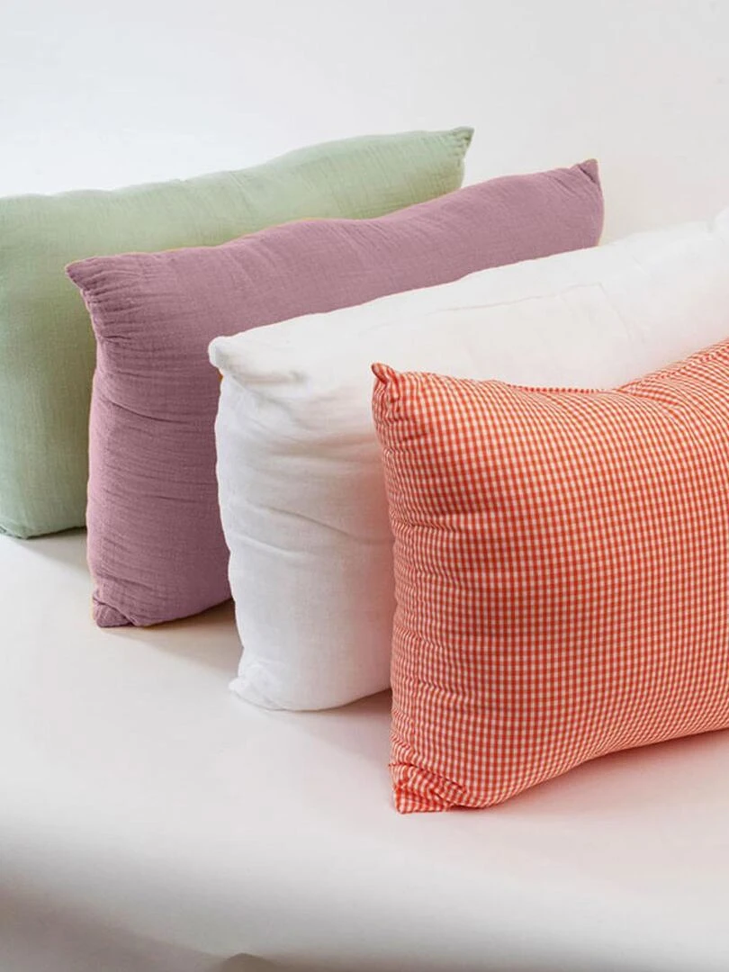 Coussin Rectangle en Coton Bio Rose   Rose