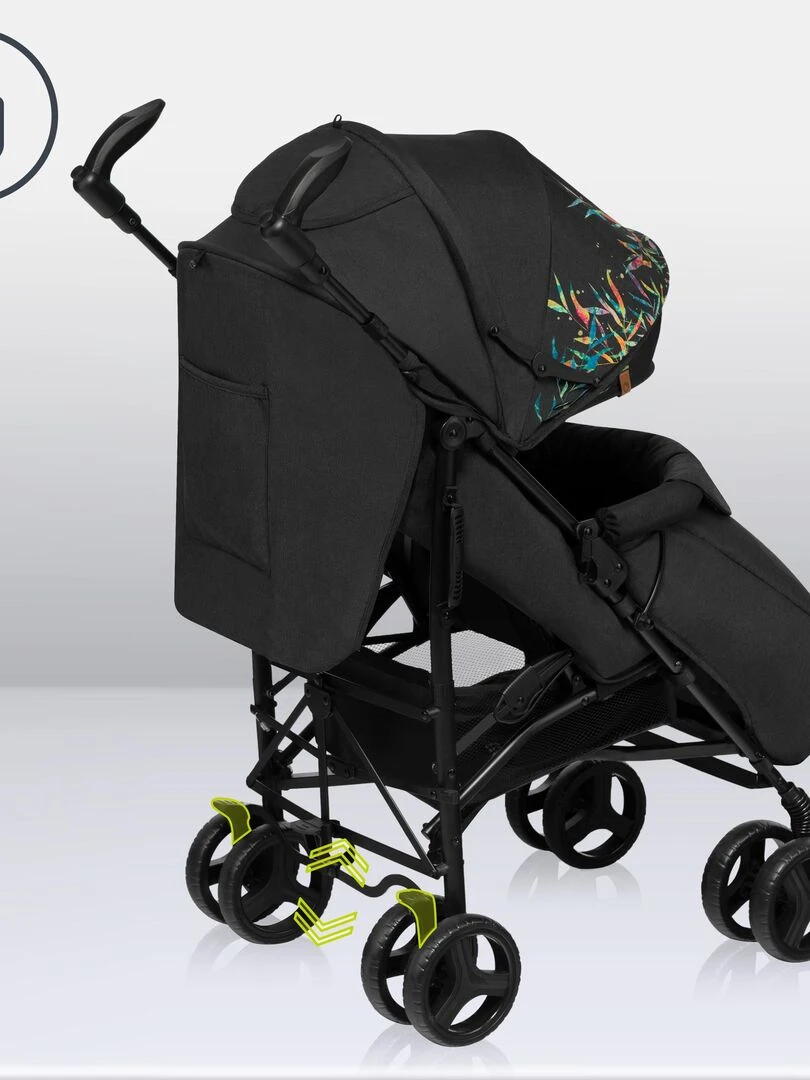 LIONELO Irma   Poussette bébé canne compacte   De 6 à 36 mois   Accessoires inclus   Dreamin   Noir