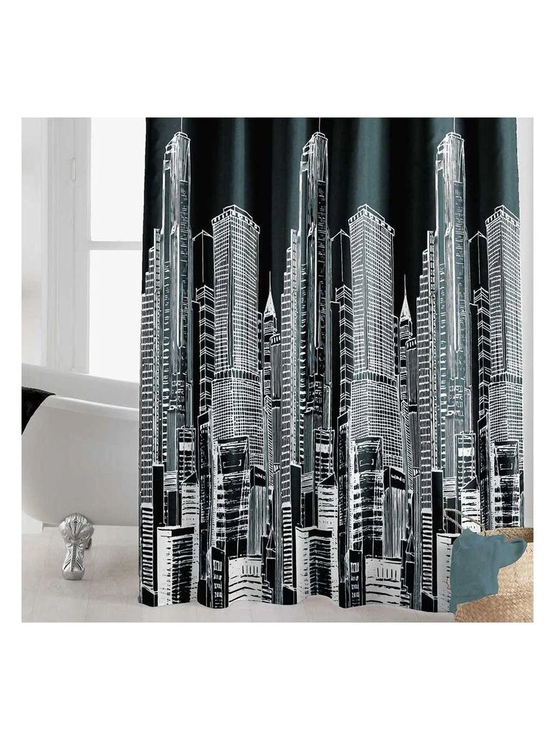 Rideau de douche Central City   Noir Noir