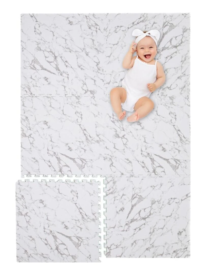 Tapis De Jeu Enfant Puzzle Arc En Ciel par Kidolo 120 x 180 cm Gris
