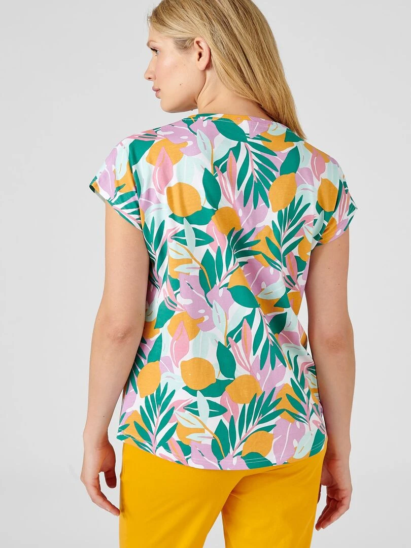 T shirt de pyjama en pur coton peigné   Damart   Jaune