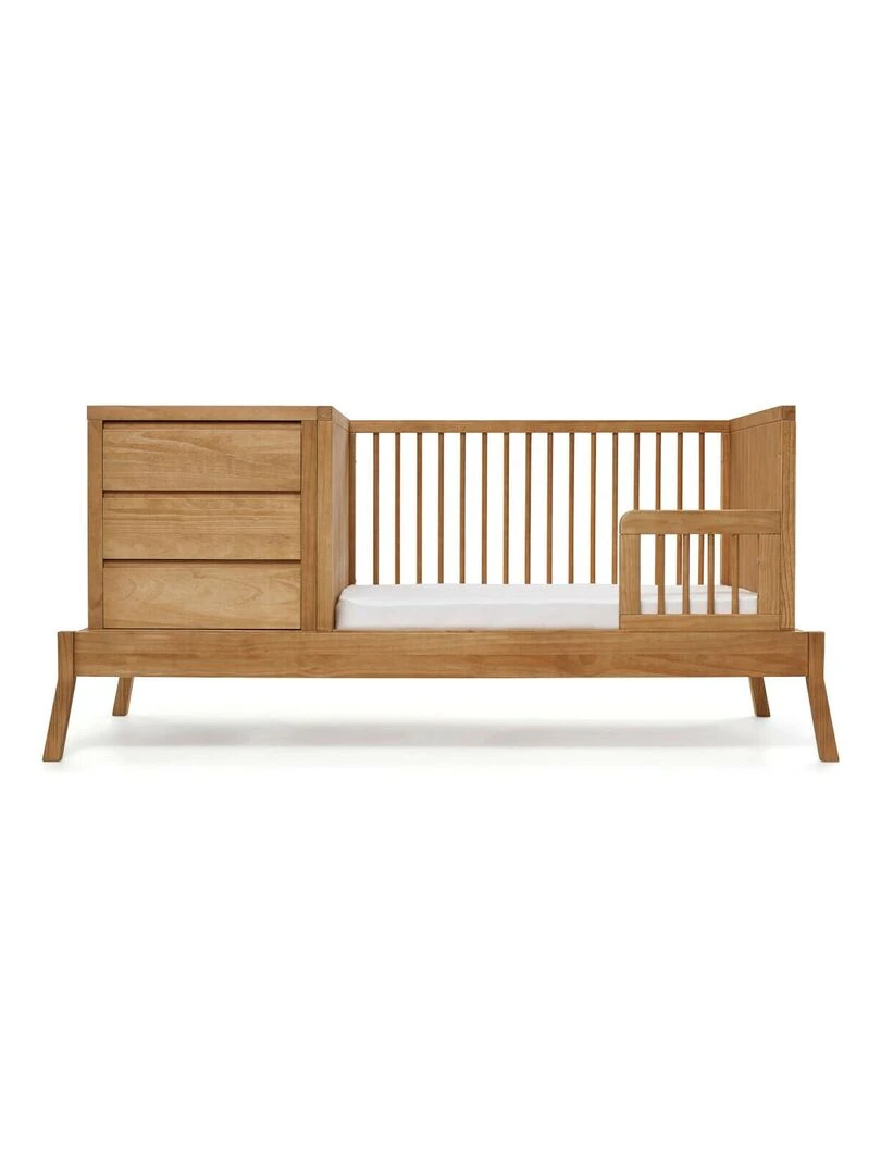 Lit évolutif bébé combiné avec matelas Sya   AKITEN RETAIL   Marron