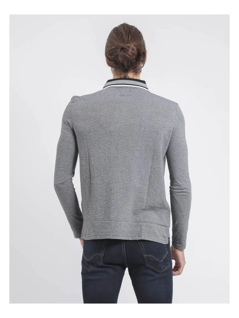 Polo manches longues pur coton PAMELVINE Noir