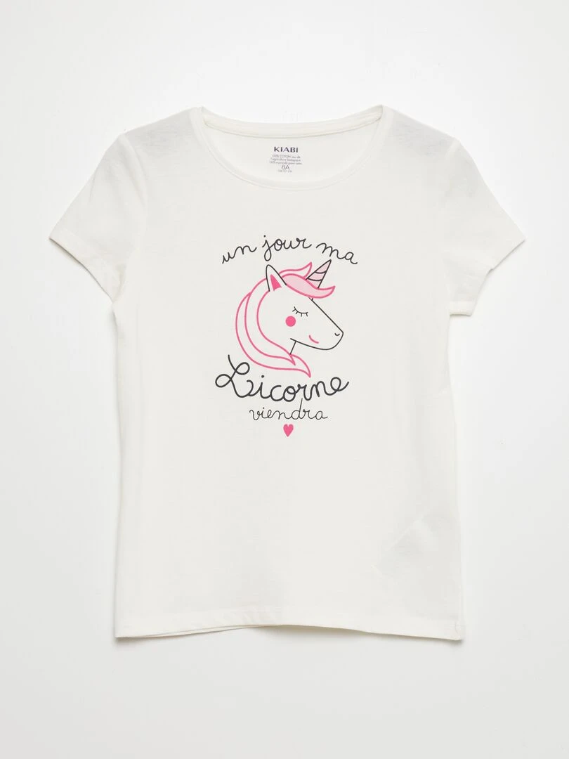 Lot de 3 t shirts imprimés Rose/blanc