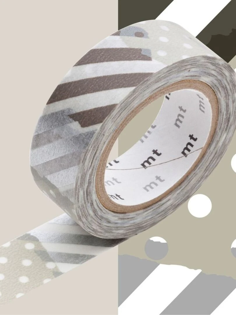 Masking tape à pois rayé argent 1 5 cm x 7 m N/A