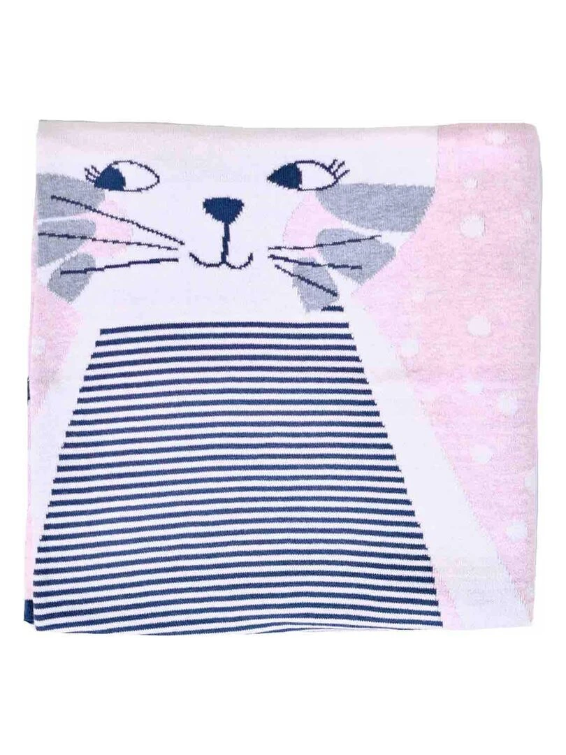 Couverture plaid enfant   Chaton   Rose