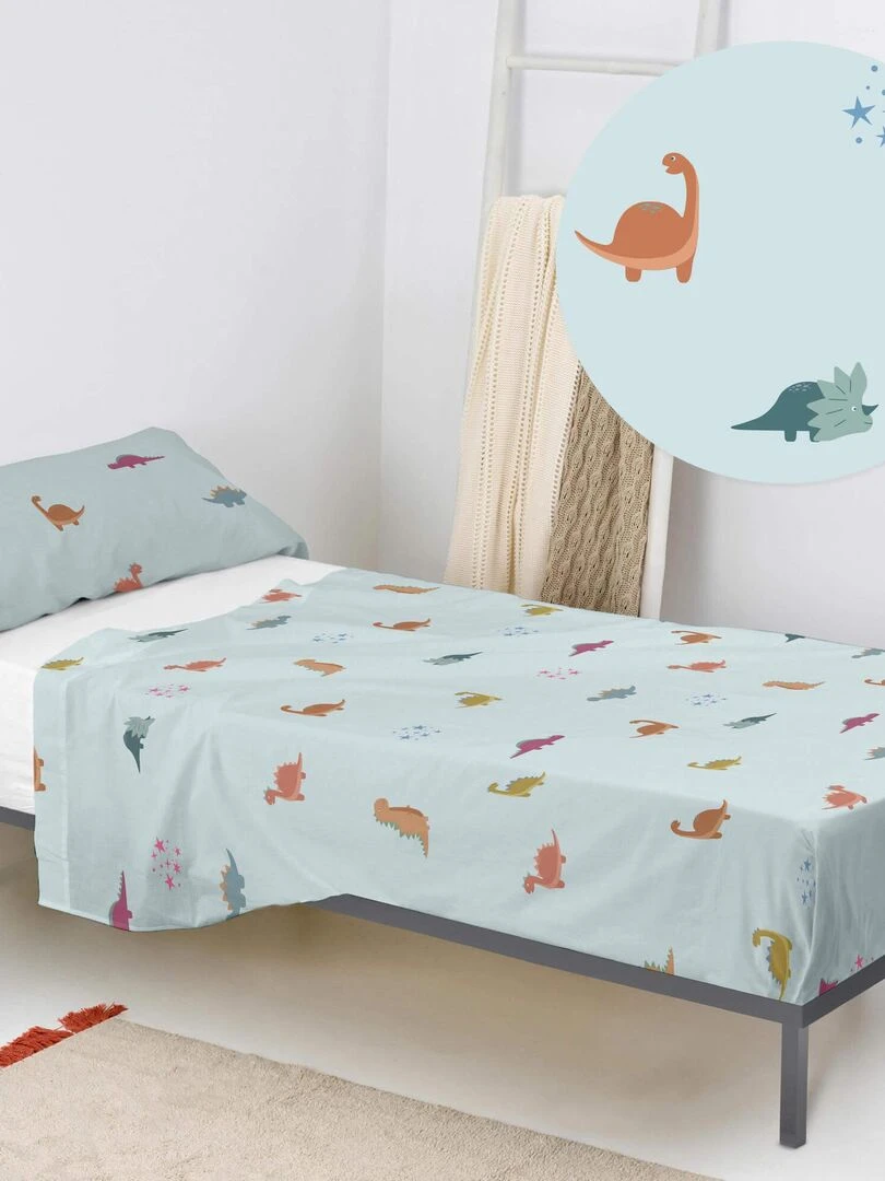 Parure de lit 2 pièces Mini dinosaur "Happyfriday" Multicolore