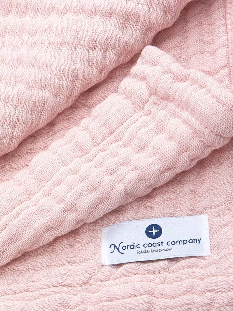 Couverture mousseline bebe grande en coton 90 x 120 cm Rose