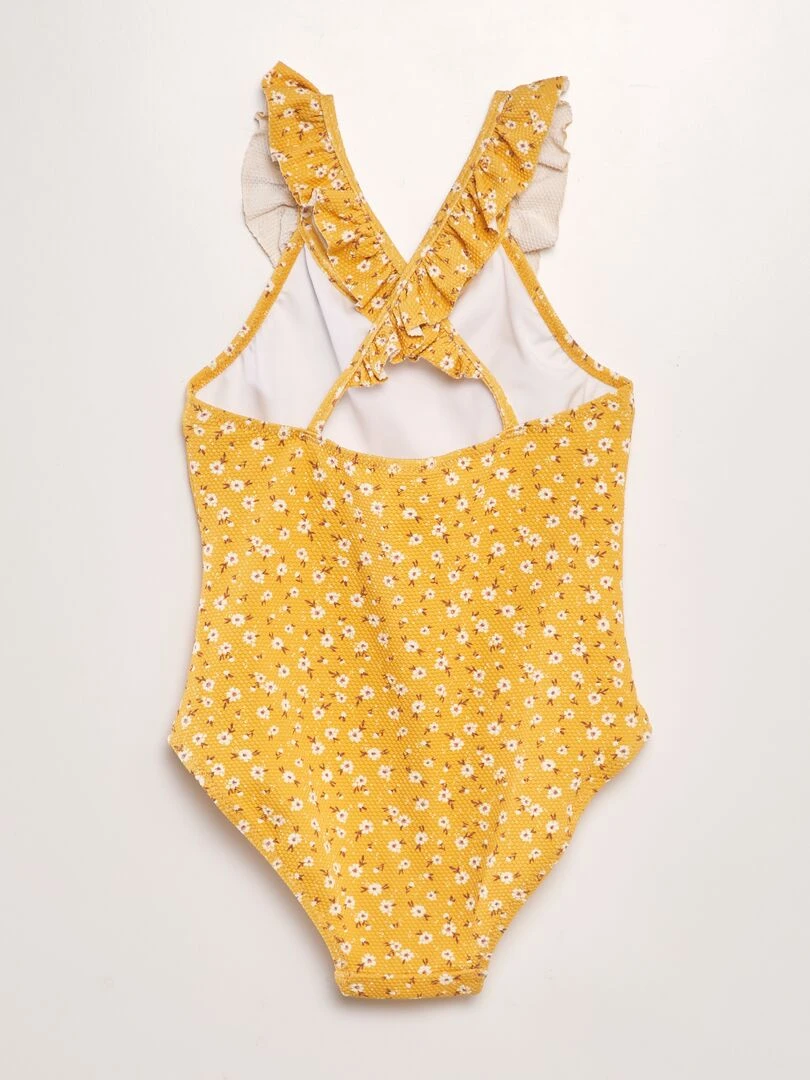 Maillot de bain imprimé   1 pièce   Jaune