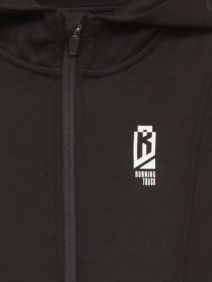 Sweat zippé à capuche Noir