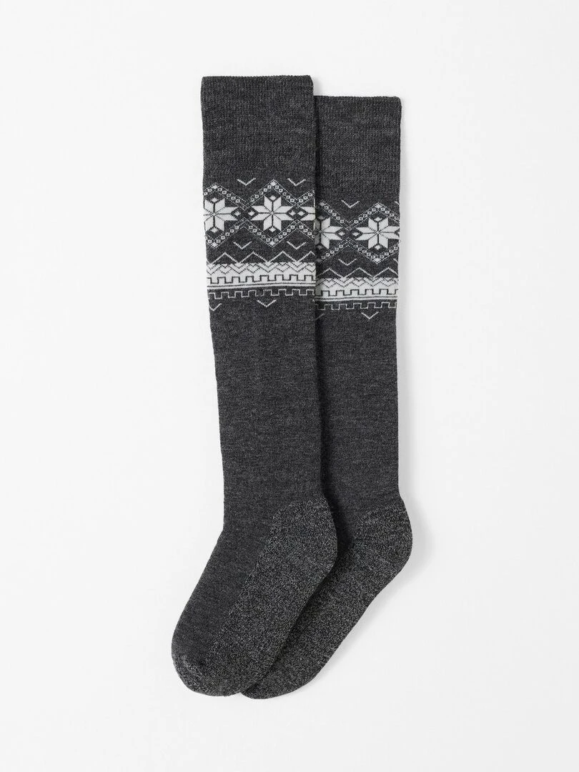 Chaussettes de ski mixtes Thermolactyl   Damart   Gris chiné
