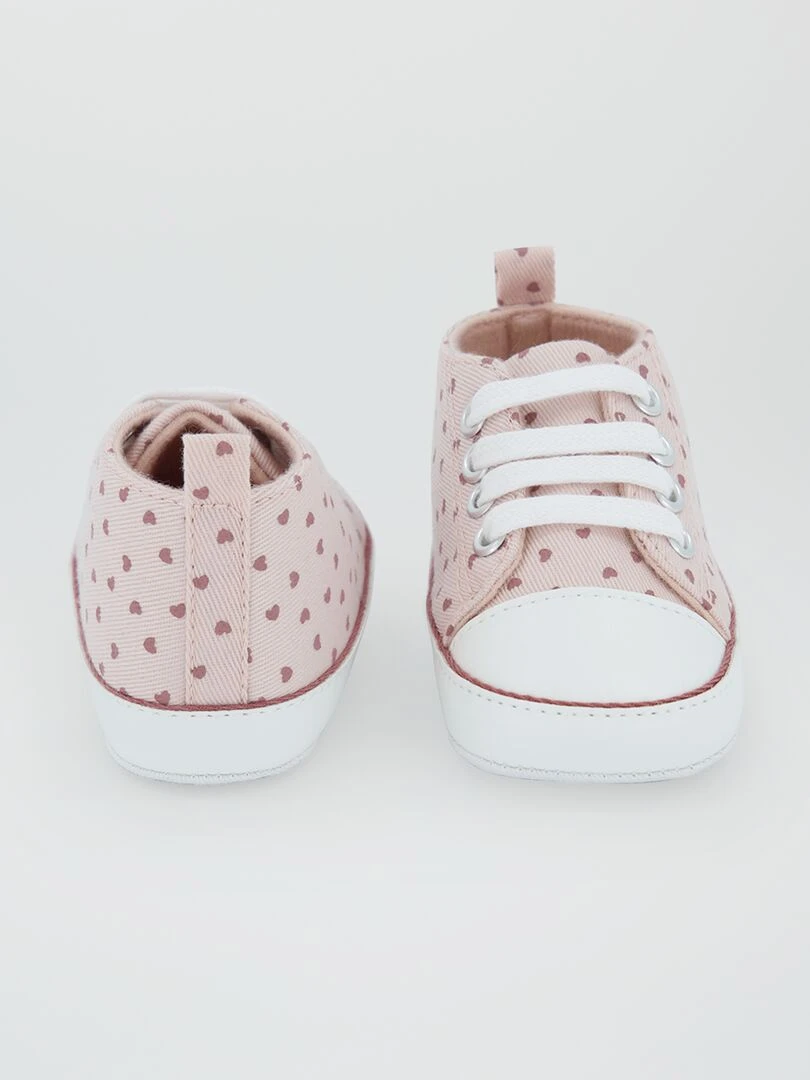 Baskets hautes en toile   Rose