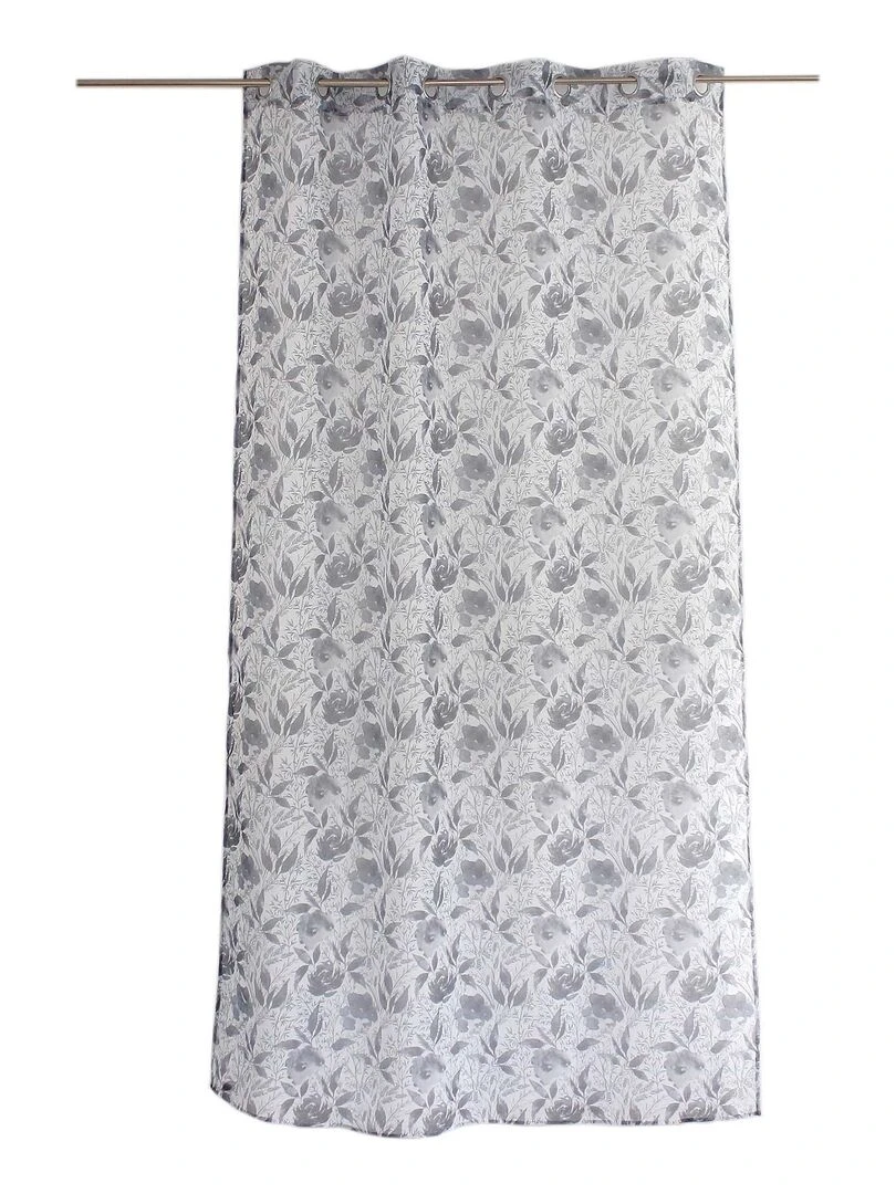 Voilage tendance aux impressions fleuries Gris clair