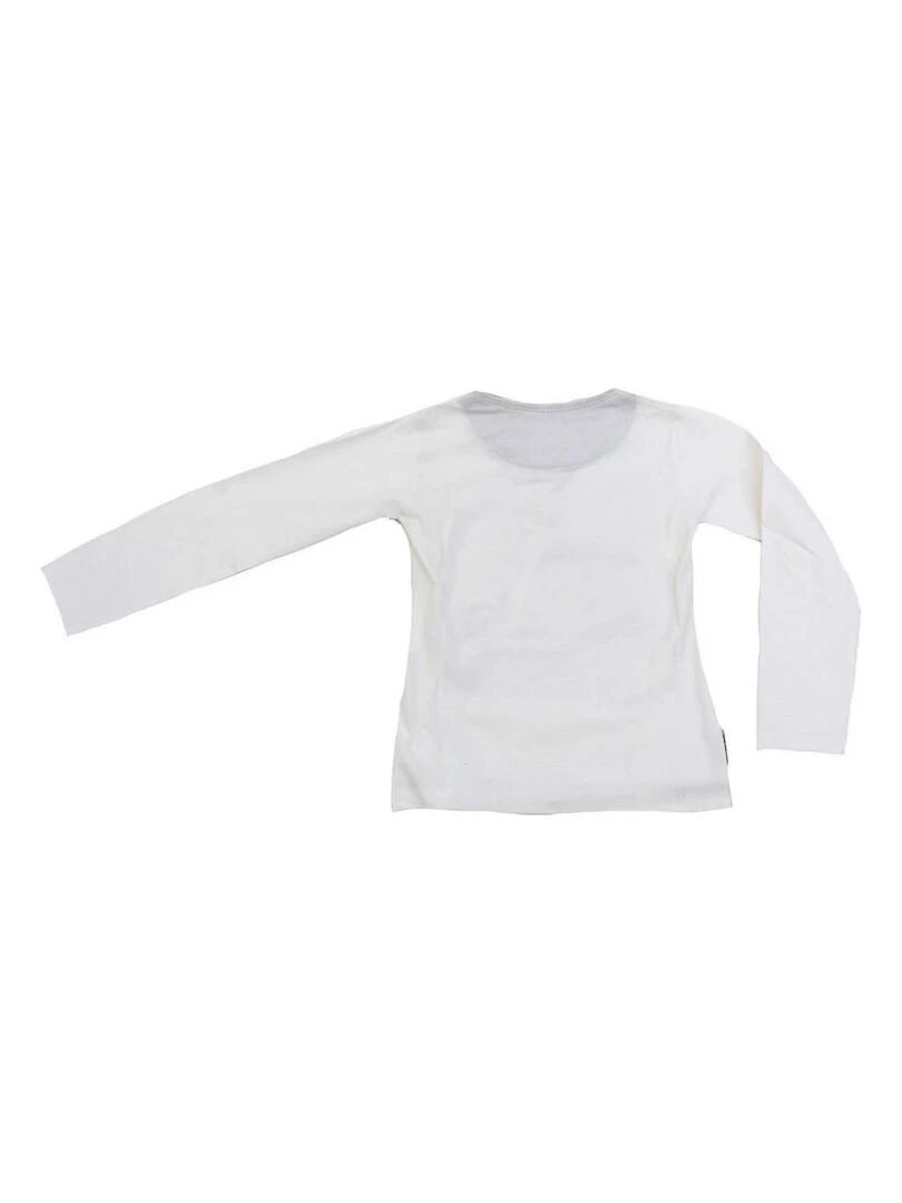 T shirt manches longues fille FONITO MISS GIRLY Blanc