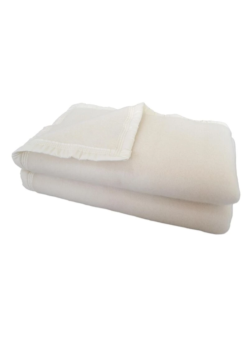 Couverture en 100% pure laine vierge 500g/m² Blanc