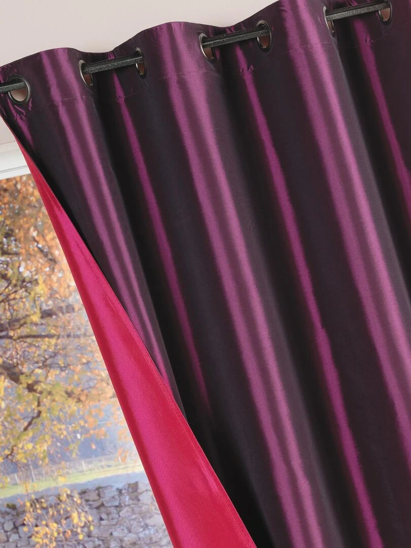 Rideau Ameublement Réversible en Taffetas Violet prune
