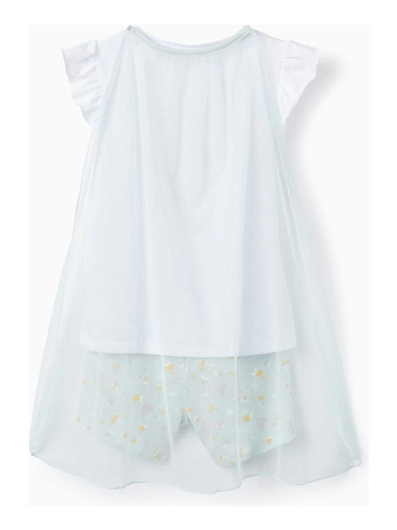 Pyjama avec Cape Amovible en Tulle pour Fille 'Frozen' manches courtes FROZEN Blanc