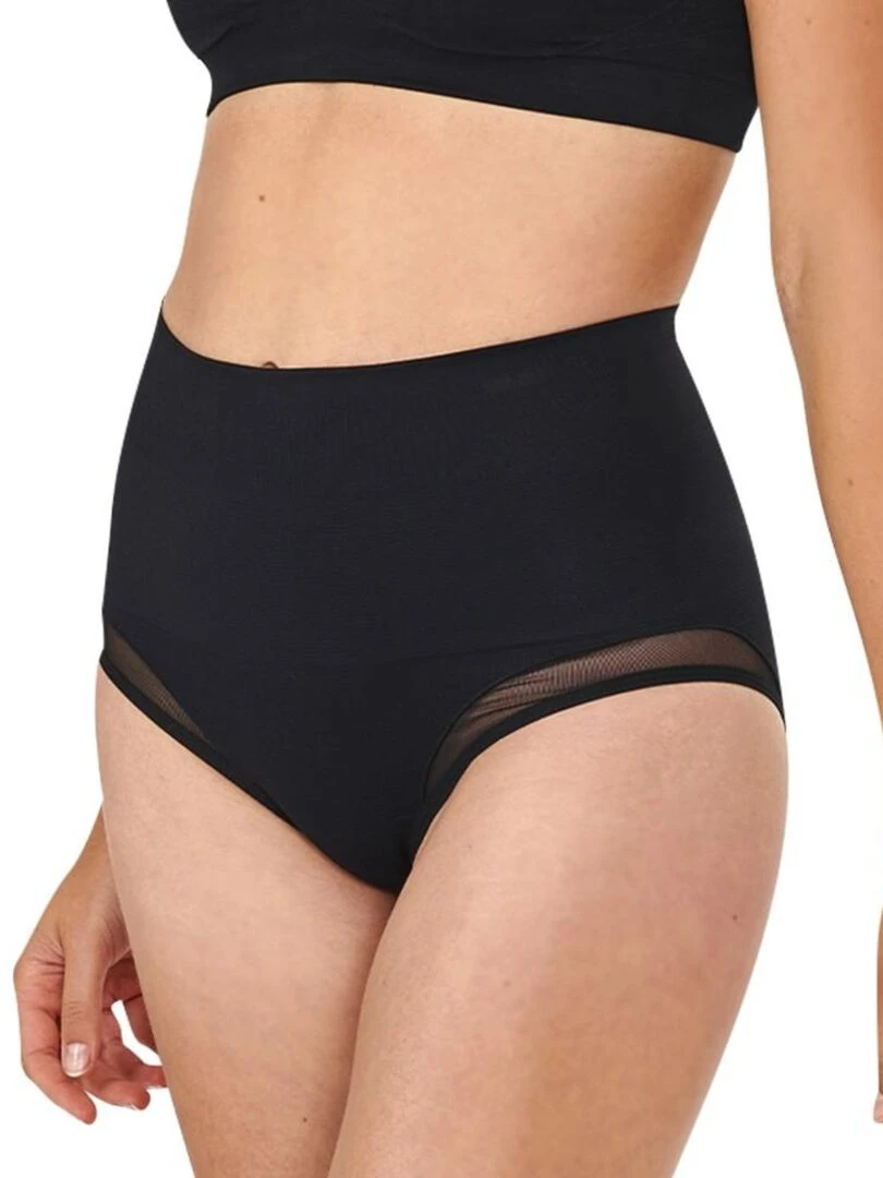 Culotte ceinture minceur en résille So'Slim pour femme   Noir