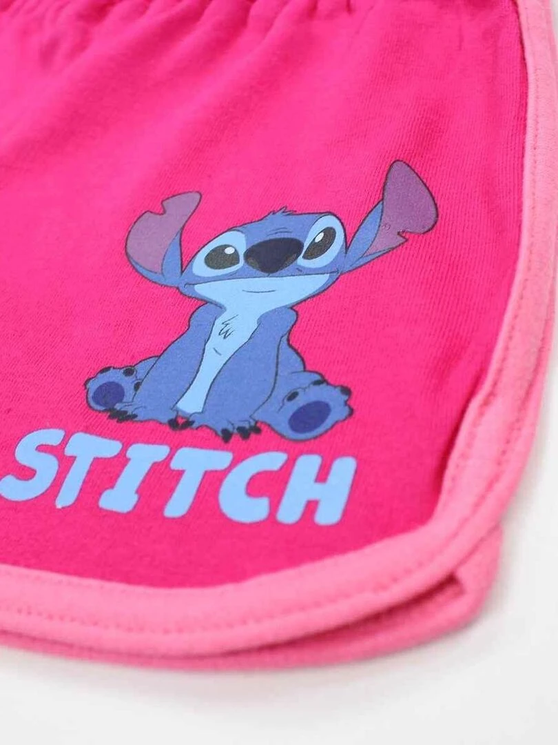 Disney Short fille imprimé Lilo Et Stitch en coton Rose fushia