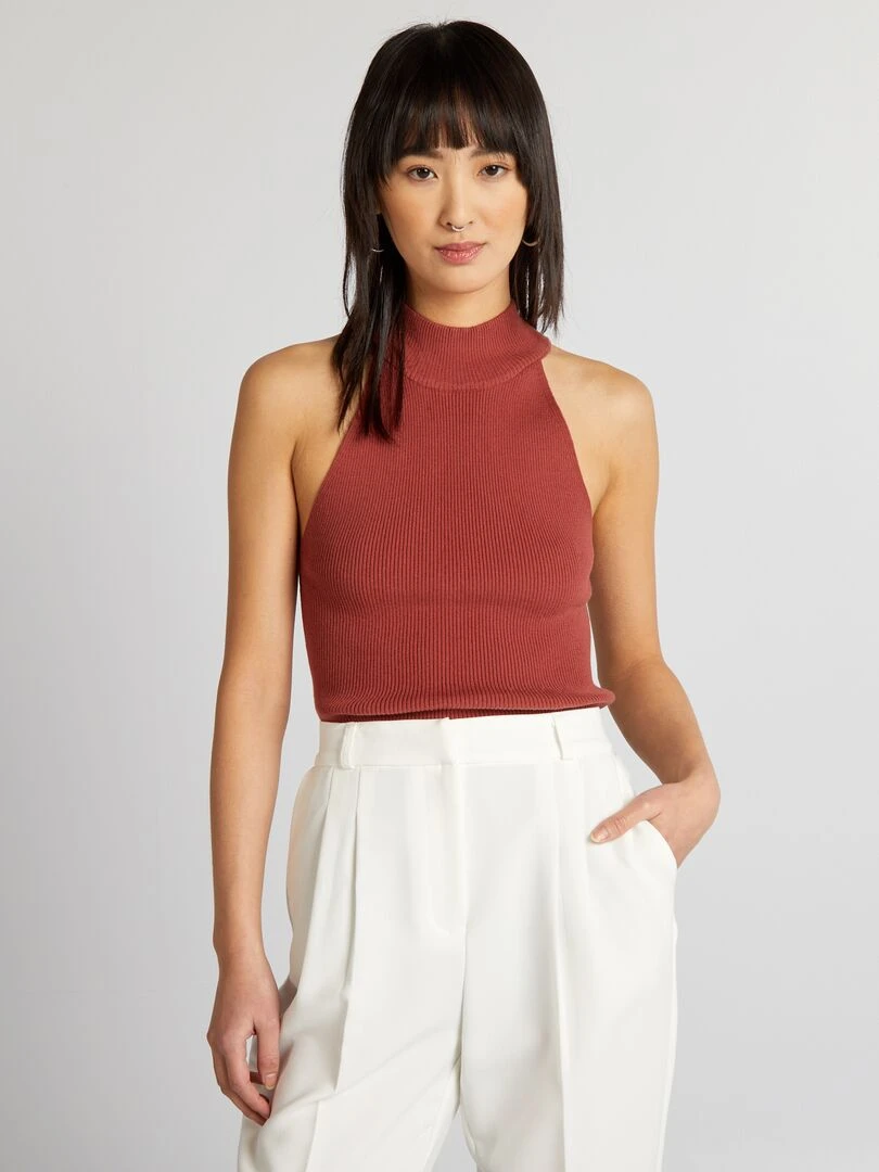 Pull sans manches Rouge